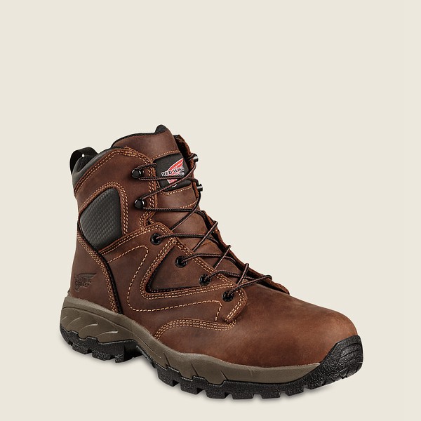 Red Wing Mens Hiking Boots - Truhiker - 6-inch Safety Toe - Brown/Black - SEA354217